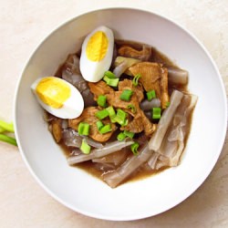 Chicken and Bean Sheet Noodle Soup