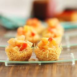 Kataifi Nests with Tomato and Roe