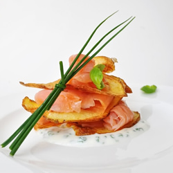 Smoked Salmon with Potato Chips