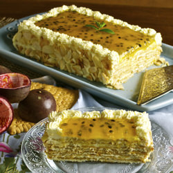 Passion Fruit Mango Biscotten Torte