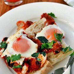 Eggs Cooked in Tomato Sauce