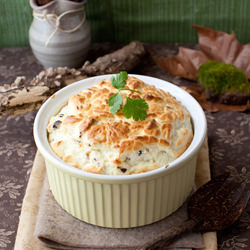 Cheese Souffle with Mushrooms