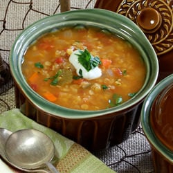 Spiced Tomato and Red Lentil Soup