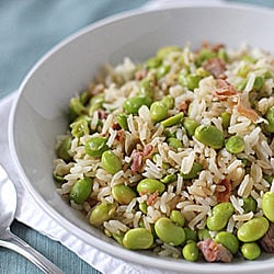Rice with Edamame and Prosciutto