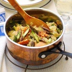 Salmon Asparagus Risotto