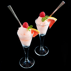 Pink Grapefruit-Champagne Sorbet