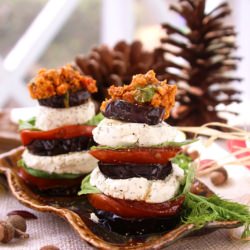 Eggplant & Herbed Goat Cheese Stack
