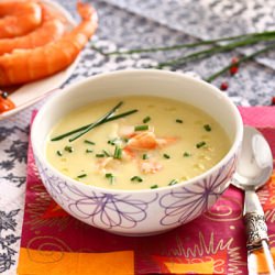 Zucchini Vichyssoise with Prawns