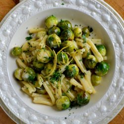 Brussels Sprouts with Lemon Pasta