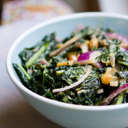 Spicy Peanut Ginger Kale Salad
