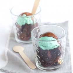 Brownies w/ Mint Ice Cream