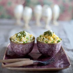 Couscous w/ Peas, Pesto & Egg