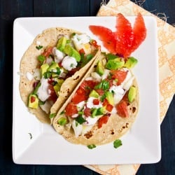 Fish Tacos w/ Grapefruit Salsa