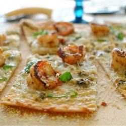 Thin Crust Shrimp and Clam Pizza