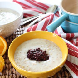 Steel Cut Oats with Blackberry Sauce