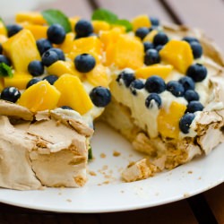 Blueberry and Mango Pavlova