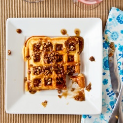 Waffles w/ SoCo Praline Sauce