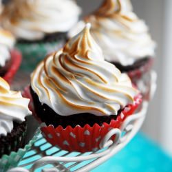 Cocoa Cupcakes with Meringue