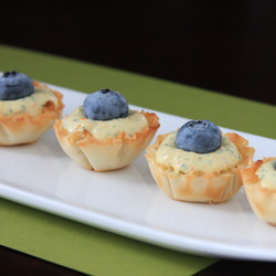 Basil, Kumquat and Blueberry Canape