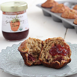 Banana Strawberry Oatmeal Muffins