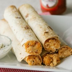 Baked Buffalo Chicken Taquitos