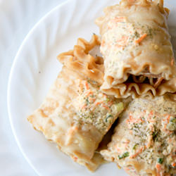 Salmon Parmesan Lasagna Rollups