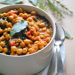 Chickpeas with Sausage and Spinach