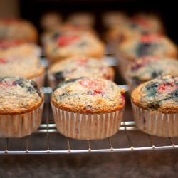 Triple-Berry Bran Muffins