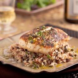 Halibut with Lemon Caper Vinaigrette