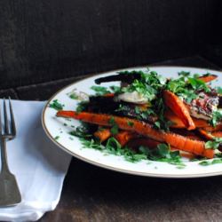 Charred Carrots with Goat Cheese