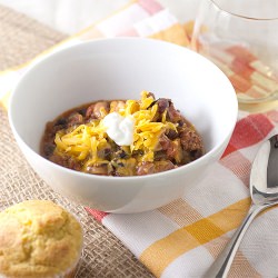 Easy Beef & 3 Bean Slow Cooker Chili