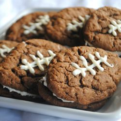 Chocolate Oatmeal Cream Pie Football