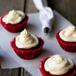 Chocolate-Filled Red Velvet Cupcake