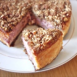 Rhubarb Ginger Crumble Cheesecake