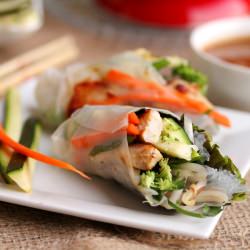 Veggie Chicken Spring Rolls
