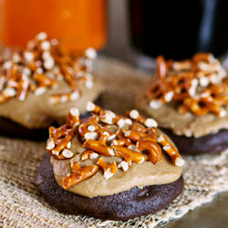 Stout Cookies with Caramel Frosting