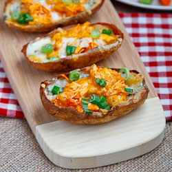 Buffalo Chicken Potato Skins