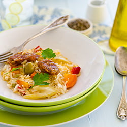 Oven-Baked Rice & Chorizo