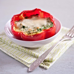 Quiche in a Red Pepper