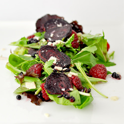 Fried Beet Arugula Salad