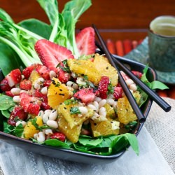 Orange Strawberry & Navy Bean Salad