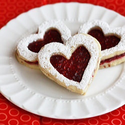 Raspberry Hazelnut Linzer Cookies