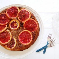 Blood Orange Pistachio Polenta Cake