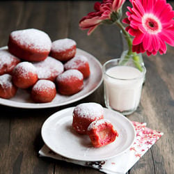 Blood Orange Curd Beet Doughnuts