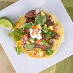 Skirt Steak w/ Corn Cakes