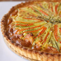 Mustard Tart with Carrots and Leeks