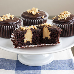Peanut Butter Stuffed Cupcakes
