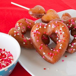 Heart Shaped Glazed Doughnuts