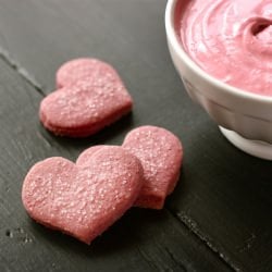 Raspberry Shortbread Hearts & Dip