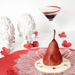 Poached Pears on Creme Anglaise